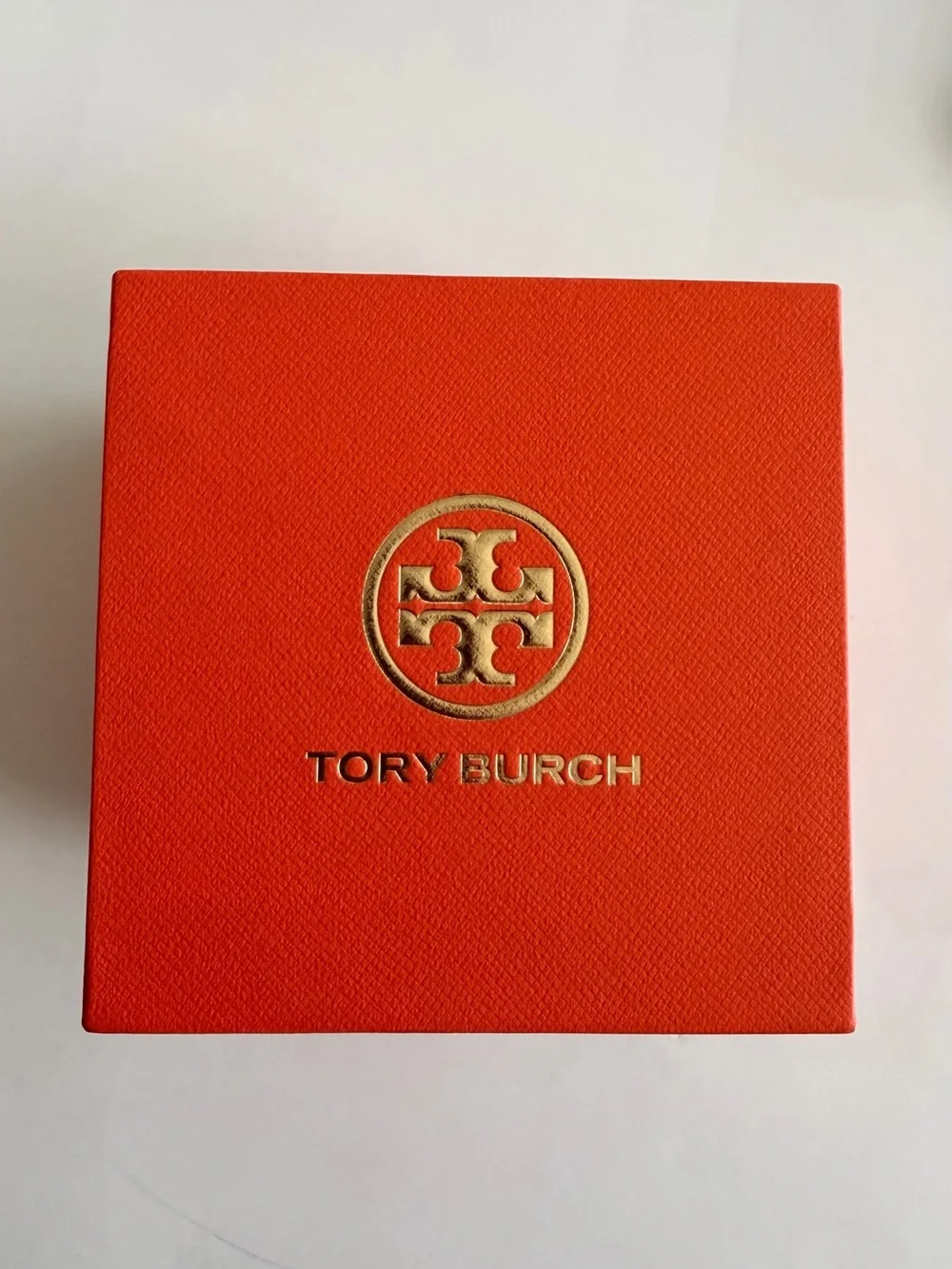 Tory Burch Orange Leather Strap Gold-Tone Watch